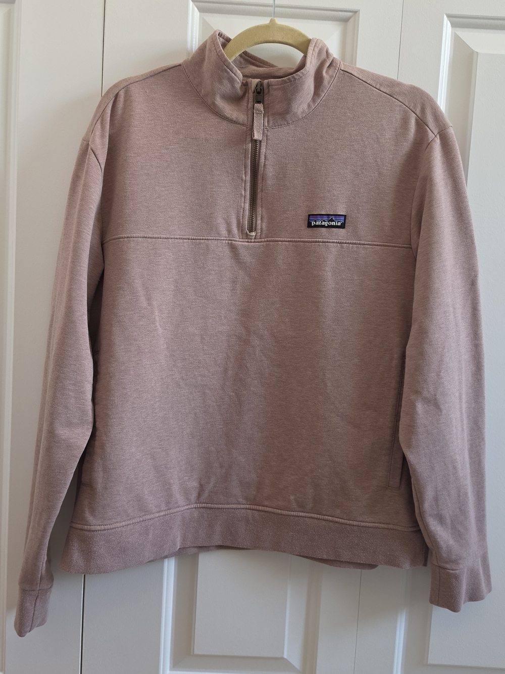 Patagonia Ahnya Pullover Quarter Zip Casual Sweatshirt Stingray Mauve